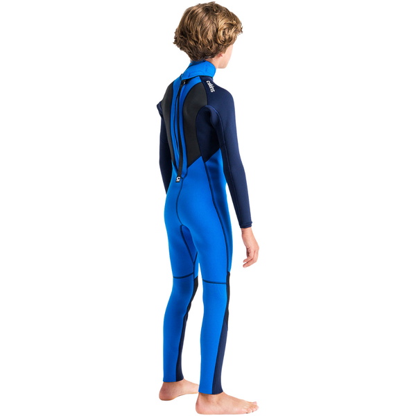 2026 C-Skins Junior Element 3/2mm Back Zip Wetsuit C-EL32STJ - Cyan / Slate / Multi